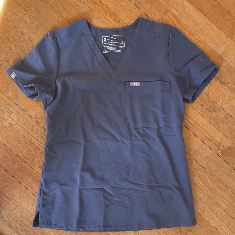 Figs Space Navy Catarina Scrub Top